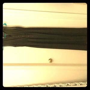 Army green button maxi dress